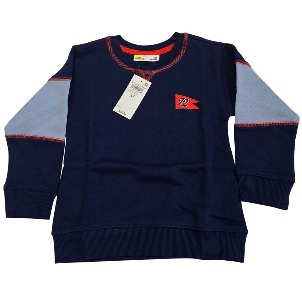 Epic Threads Boys Medieval Blue Brave and Strong Fleece Sweatshirt 3T NWT